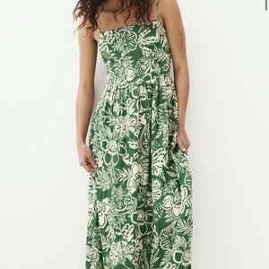H&M Green Floral Maxi Dress